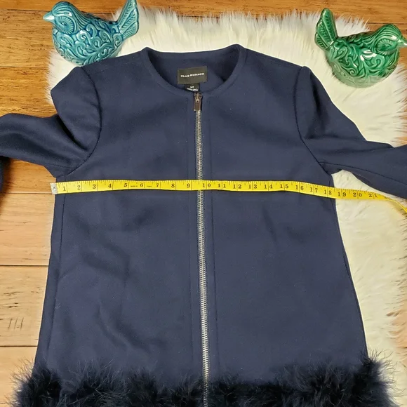 Club Monaco wool blend feather coat small